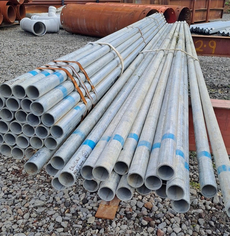 PIPE ERW GALV - 60mm od x 3.6mm wt (Surplus Uncertified)